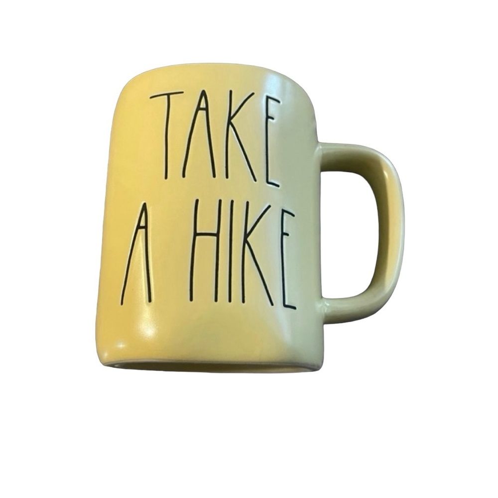 ❤️Rae Dunn TAKE A HIKE Coffee Cup- Pale Yellow